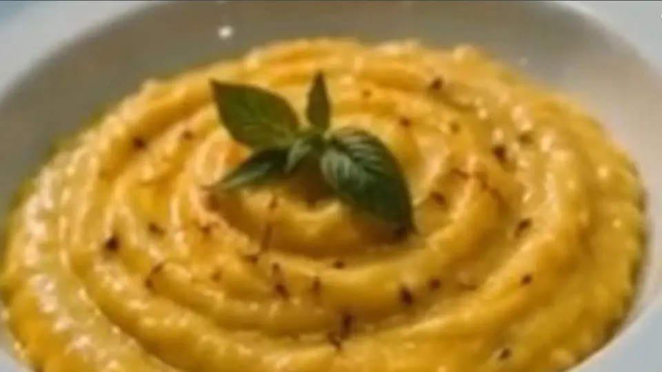 Risotto allo zafferano sul TV del locale