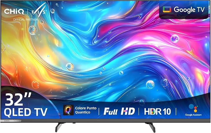 Monitor 32 pollici QLED Full HD con Google TV, vista frontale