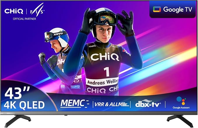 Monitor 43 pollici QLED 4K con Google TV, vista frontale